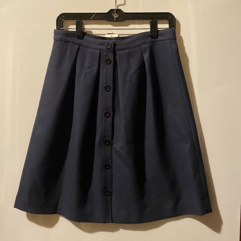 Navy J Crew button down skirt